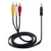 Simyoung 3 feet 3FT 3 RCA Male to 3.5mm Male Jack Cable AV Audio Video Connector