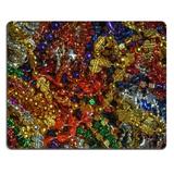 POPCreation made up of mulit colored including gold purple blue green and pink mardi gras beads Mouse pads Gaming Mouse Pad 9.84x7.87 inches
