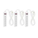 Staples 6-Outlet Power Strip 6 Cord White 3/Pack 42320