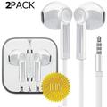 3.0 Headphones in-Ear Earbuds/Earphones Ultra Stereo Mic&Remote Control Compatible with iPhone iPad iPod Samsung Galaxy & Android Smartphones PC 3.5mm Audio Jack (2-Pack White)