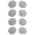 Pyle PDIC Series 8 250W Round Flush Mount Wall Ceiling Speakers (8 Pack)