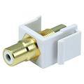 Monoprice Modular RCA Coupler Keystone Jack w/White Center - White