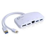 Mini-DP Video Dock with USB 3.0 LAN Hub White JUH30212S1