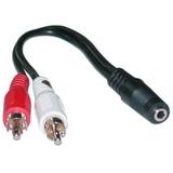 Importer520 3.5mm Stereo to 2 RCA M / F Cable / 6 inch for Apple iPad / iPod / iPod Touch Gen2 / iPod Video / iPod Nano / iPod Nano Gen4 / iPod Photo / iPod mini