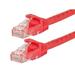 Monoprice Cat6 Ethernet Patch Cable - 0.5 Feet - Red | Network Internet Cord - RJ45 Stranded 550Mhz UTP Pure Bare Copper Wire 24AWG - Flexboot Series