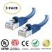 3-Pack Cat 6 Ethernet Cable Cat6 Snagless Patch 175 Feet - Computer LAN Network Cord BLUE