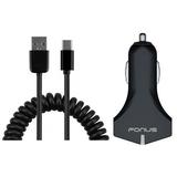 36W Fast Car Charger for Galaxy Tab S7 (2020)/A7 10.4 (2020) Tablets - 2-Port USB Coiled Cable Type-C Quick Charge DC Socket for Samsung Galaxy Tab S7 (2020)/A7 10.4 (2020)