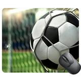 POPCreation ball soccer sport football play game black leather white leisure equipment net round team single Mouse pads Gaming Mouse Pad 9.84x7.87 inches