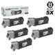Compatible Replacements for Xerox Phaser 106R01281 Set of 5 High Yie Black Laser Toner Cartridges for use in Xerox Phaser 6130 and 6130N s