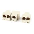 Unique Bargains 3Pcs RJ11 6P4C 1 to 2 Female Socket Connector Telephone Modular Splitter Adapter