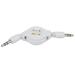 3 Feet Retractable Mini 3.5mm Plug Male to Male Stereo Auxiliary Aux Cord Cable For HTC Inspire 4G (AT&T) - White