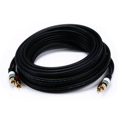 Monoprice Premium Two-Channel Audio Cable - 25 Feet - Black | 2 RCA Plug to 2 RCA Plug 22AWG Male to Male