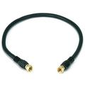 Monoprice Coaxial Cable - 1.5 Feet - Black | 18AWG 75Ohm RG6 Quad Shield CL2 with F Type Connector