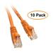 eDragon Cat5e Orange Ethernet Patch Cable Snagless/Molded Boot 6 Feet 10 Pack
