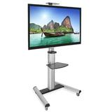 Mount-It! TV Cart Stand | Fits 32 to 70 inch Screen Sizes | TV Mount | Mobile TV Cart | 110 lbs Capacity