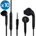 10-Pack New OEM Samsung 3.5mm PREMIUM SOUND/ Stereo Earbud Headphones for Galaxy S6 S6 Edge S5 S4 Note Edge 4 3 2 EO-EG900BW (Bulk Packaging)