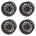 (4 Pack) 4/156 Tusk Teton Beadlock Wheel 14x7 5.0 + 2.0 Smoke/Black For POLARIS RZR XP 4 900 2012-2014