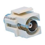 RiteAV BNC Silver Keystone Jack Coupler Light Almond Female/Female