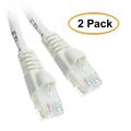 eDragon Cat5e White Ethernet Patch Cable Snagless/Molded Boot 10 Feet 2 Pack