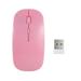 2.4G Wireless Mouse Portable Ultra-thin Mute Mouse 4 Keys Wireless Optical Mouse 1600DPI for Desktop Computer Laptop Pink