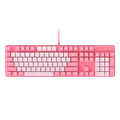 AMGRA Mechanical Keyboard Cute Girl Heart Pink 104 Keys Led Backlit Gaming Keyboard for Gaming and Typing Compatible for Mac/PC/Laptop Pink white