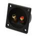 Unique Bargains 2 Way Black Car Binding Post Speaker Box Terminal Cup Plate Connector Mounting Board