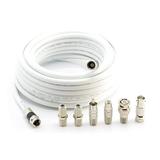 THE CIMPLE CO - 40 RG6 White & 6 Universal Coaxial Cable Connector Ends - F81 RCA BNC Adapters