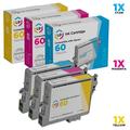 LD Remanufactured Replacements for Epson T060 Set of 3 Cartridges Includes: 1 T060220 Cyan 1 T060320 Magenta and 1 T060420 Yellow