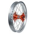 Tusk Impact Complete Wheel - Rear 18 x 2.15 Silver Rim/Silver Spoke/Orange Hub for Husqvarna TC 250 2014-2022