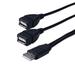 Lindmeyers USB 2.0 Male 1-To-2 Dual USB Female Splitter Hub Cord Adapter Converter Black