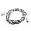 White Braided 10ft Long Type-C Cable Rapid Charger Sync USB Wire USB-C Power Data Cord GLX for Cricket ZTE Grand X4 - Sprint HTC Bolt - Cricket ZTE Grand X3 - AT&T LG G5 - Sprint LG G5