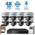 GW 16 Channel 4K NVR 8MP (3840x2160) H.265+ Starvis Starlight Smart AI Security Camera System - 8 x UltraHD 4K Human Detection PoE IP Dome Camera - 8MP (Two Times The Resolution of 4MP HD)