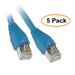 C&E Shielded Cat5e Blue Ethernet Cable Snagless/Molded Boot 5 Feet 5 Pack