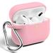 AirPods Pro Case 2019 2020 [Front LED Visible] GMYLE Silicone Protective Wireless Charging Earbuds Case Cover Skin with Keychain Kit Set Compatible Fit for Apple AirPods Pro (Baby Pink)