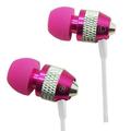 Super Bass Noise-Isolation Metal 3.5mm Stereo Earbuds/ Headset/ Handsfree for ZTE Blade Z Max/ X/ Axon M/ Z Max/ Spark/ X Max/ Max 3/ Grand X 4/ V8 Pro (Hot Pink) - w/ Mic