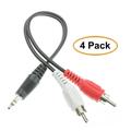 C&E 3.5mm Stereo to Dual RCA Audio Adapter Cable 3.5mm Male to Dual RCA Male (Red/White) 6 Inch 4 Pack