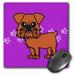 3dRose Cute Brussels Griffon Purple Pawprint Background Mouse Pad 8 by 8 inches