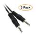 C&E Black 3.5mm Stereo Cable Black 3.5mm Male 50 Feet 3 Pack