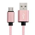 6FT Braided Micro USB Cable Charger for Android USB2.0 to Micro USB Cable Charger Cord for Samsung HTC Motorola Nokia Kindle MP3 Tablet and more ( Rose )