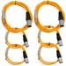 Seismic Audio 6 Pk of Orange XLR Male to 1/4 TRS Patch Cables - Two 6 ft Two 3 Ft Two 2 ft Orange - SATRXL-M6C-Orange