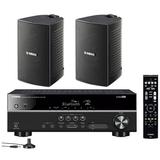 Yamaha 5.1-Channel Wireless Bluetooth 4K A/V Home Theater Receiver + Yamaha Natural Sound High performance 2-Way Indoor/Outdoor Weatherproof Speakers (Pair)