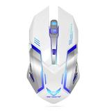 Wireless Optical Gaming Mouse w/ USB Receiver 7 Color Changing Wireless Laptop Mouse Rechargeable Game Mice with 4 Adjustable CPI Levels for PC Laptop Computer Gaming Players