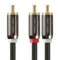 Fospower RCA Y-Adapter (3 feet) 1 RCA Male to 2 RCA Male Audio Y Adapter Subwoofer Cable - Dual Shielded 24k Gold Plated