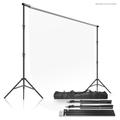 LS Photography Photo Video Studio 10 x 9.4 (W x H) Adjustable Muslin Backdrop Stands Background Backdrop Support System Kit with Carrying Case Bag WMT1010