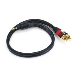 Monoprice Audio Cable - 1.5 Feet - Black | Premium Stereo Male to 2RCA Male 22AWG Gold Plated
