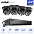 ANNKE H.265+ 8CH Home Security Camera System with Human/Vehicle Detection 5-in-1 AI DVR Recorder and 4 x 1080P CCTV Indoor & Outdoor Turret Cameras 100 ft Night Vision Email Alert 1TB Hard Drive