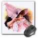 3dRose Pretty Young Victorian Girl Dressed in Pink with a Feathered Hat - Mouse Pad 8 by 8-inch (mp_171035_1)