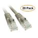 C&E Cat6 Gray Ethernet Patch Cable Snagless/Molded Boot 6 Inch 20 Pack