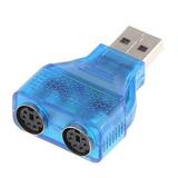 SANOXY PS2 Keyboard To USB Adapter (Blue Dual PS2)