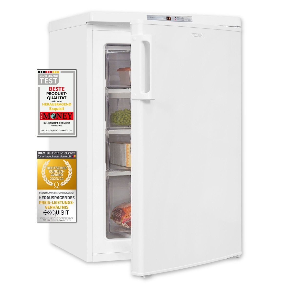 Exquisit Gefrierschrank GS80-HE-040E weiss | 91 l Nutzinhalt | Weiß Image